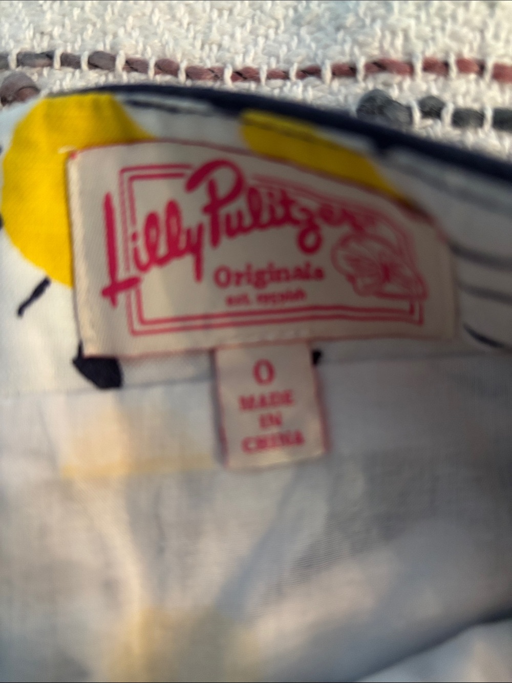 Lilly Pulitzer White and Yellow Floral Lined skirt - Picture 3 of 5